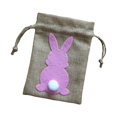 thumbnail image 1 of Bolsa de regalo con cordón de arpillera para decoración de Pascua Rosa, 1 of 9