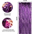 thumbnail image 3 of 3 Pack 3.3 x 9.9 ft Purple Foil Fringe Backdrop Curtains, Tinsel Streamers Party Decorations, Fringe Backdrop for Birthday, Dinosaur, St Patrick's Day, Soccer, Christmas, 3 of 6