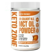 Divine Health MCT Oil Powder | Pumpkin Spice Flavor | 70% C8 | 30% C10 | Recommended in Dr. Colbert's The Keto Zone Diet Book | 0 Net Carbs | 30 Day Supply | 315g