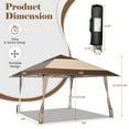 thumbnail image 4 of Costway 13'x13' Patio Pop-Up Gazebo Canopy Tent Portable Instant Sun Shelter Coffee, 4 of 10