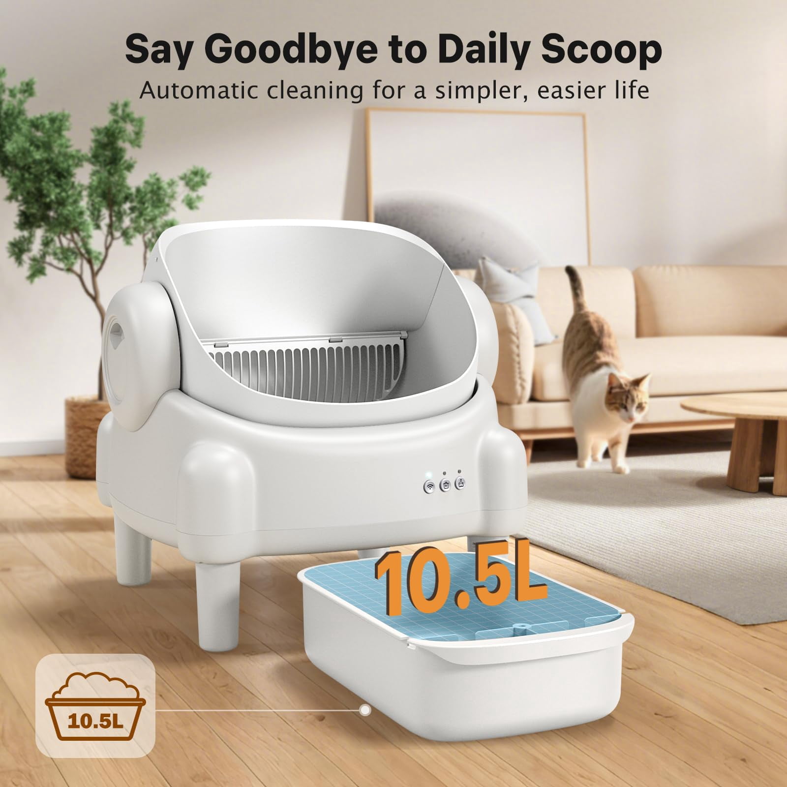 ECORUI Self Cleaning Litter Box: A Safe, Spacious, and Convenient Solution for Multi-Cat Homes  Key Features:  Generous Entrance: 16.5" x 16.5" entrance for easy access and exit, ensuring no claustro
