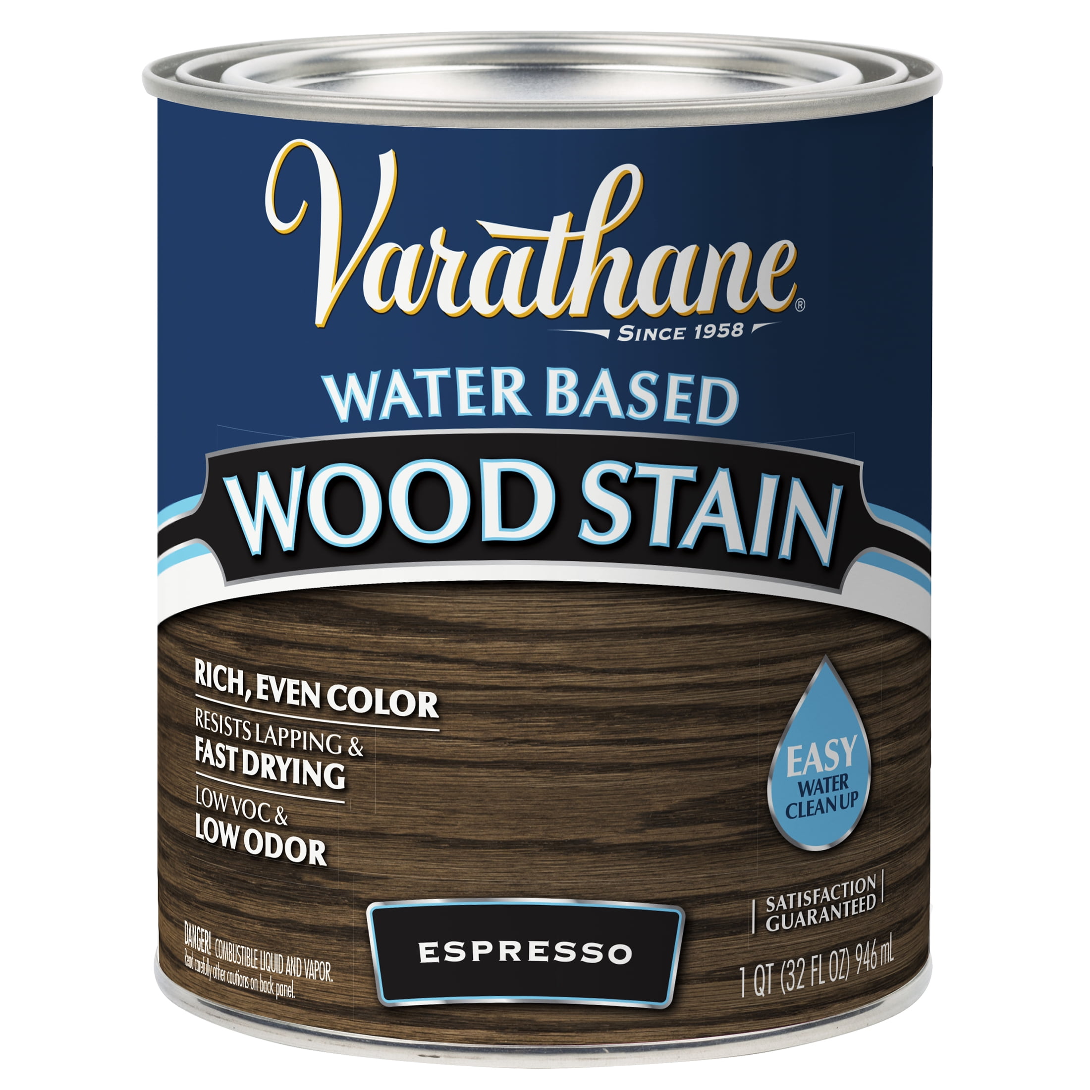 Espresso, Varathane Water-Based Wood Stain-381118, Quart