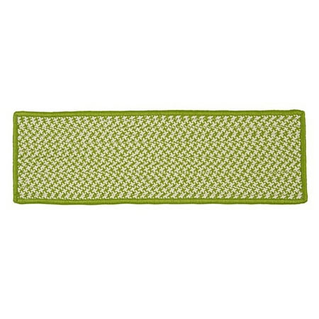 Colonial Mills Outdoor Houndstooth Tweed Braided Green Area Rugs 8"x28" (SET 13)