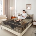 thumbnail image 4 of Feelyou 3D Bear Family Twin Sheet Sets, Farmhouse Lodge Cabin Bedding, 3 Pieces, 4 of 7