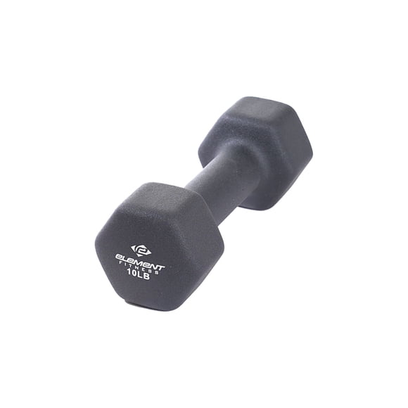 Element Fitness Neoprene Hex Dumbbell 10 lb Anti-Roll Home Gym Workout