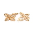 thumbnail image 2 of Brass Micro Pave Clear Cubic Zirconia Pendants Nickel Free Butterfly Real 18K golden Plated 23.5x20x3mm Hole: 1.2mm, 2 of 2