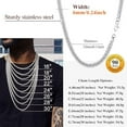 thumbnail image 6 of FindChic Cuban Chain for Men Stainless Steel Necklaces Curb Link Chains Gifts for Dad Husband, 6mm/24'', 6 of 7