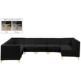 thumbnail image 1 of Meridian Furniture Alina Black Velvet Modular Sectional, 1 of 20