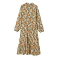 thumbnail image 4 of DHFJKG Bohemian Floral Dresses For Women Long Sleeve Casual Loose Fit Turndown Collar Spring Summer Midi Dress Beach OutFits Trendy Dresses, 4 of 5
