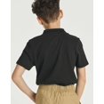 thumbnail image 3 of Real Essentials 3 Pack: Boys' Short Sleeve Jersey Cotton Polo Shirt - Uniform Performance (Ages 4-18), 3 of 6