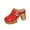 Red, variant on Spring Summer Sandals for Women Chunky Heel Closed Toe Slip-on High Heels Women Casual Leisure Daily Summer Beach Shoes Outerwear Sandals