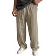 thumbnail image 5 of Afelkas Men's Relaxed Fit Casual Pants Drawstring Waist Lightweight Trousers for Daily Workwear and Easy Casual Weekend Outings Khaki,M, 5 of 7