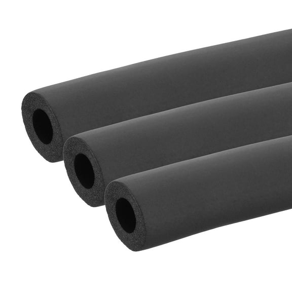 Uxcell 1" (25mm) ID x 3.3Ft x 0.51" Pipe Insulation Foam Tube, 3Pcs Pipe Cover Wrap Roll Bar Tubing for Handle Grip HVAC Air Conditioner Units, Black