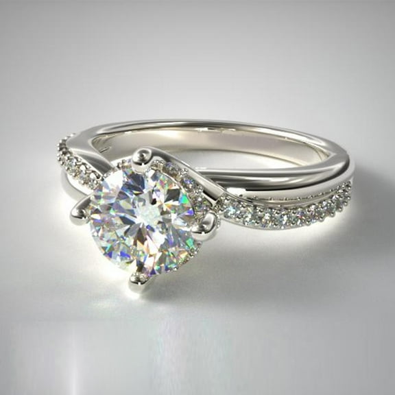 18k White Gold 0.70 Ct IGI / GIA Lab Grown Certified Round Diamond Ring All Sizes Available