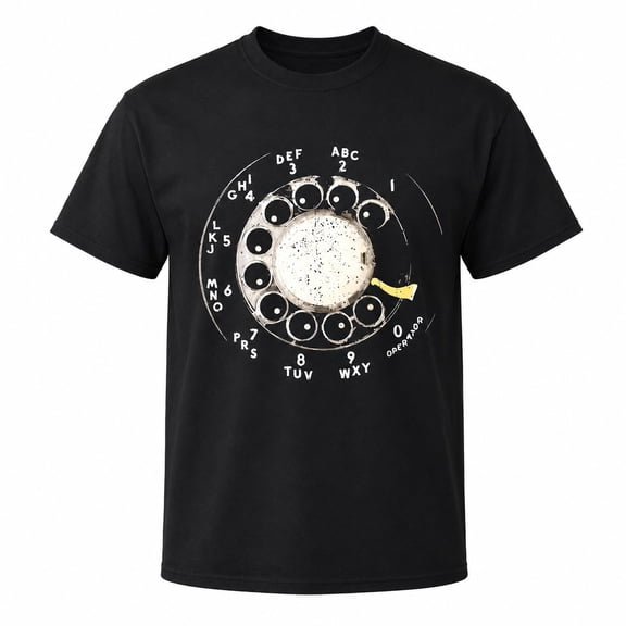 Vintage Rotary Phone Dial Graphic T-Shirt, Unisex Classic Fit Cotton Tee