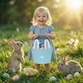 thumbnail image 5 of Yanxiao Easter Bunny Baskets, Easter Egg Storages with Cute Bunny Ears, Easter Gifts Bags Egg Hunt Baskets for Girls Baby Kids Children, Blue, 5 of 8