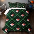thumbnail image 2 of Manfei Cartoon Baseball Bed Spread Queen, Christmas Queen Coverlet Set, Dark Green Red, Black Reversible 3-Piece, 1 Quilt and 2 Pillowcases, 2 of 7