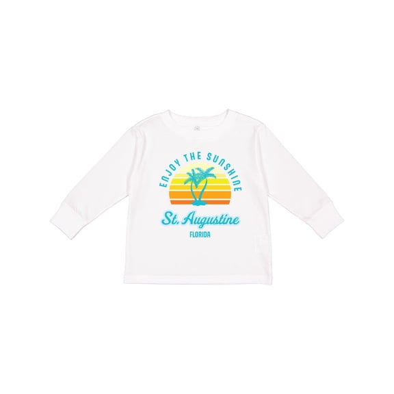 Inktastic Summer Enjoy the Sunshine St. Augustine Florida in Blue Boys or Girls Long Sleeve Toddler T-Shirt