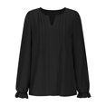 thumbnail image 7 of Oplxuo Womens Tops Dressy Casual Long Sleeve Shirts V Neck Chiffon Blouses Fall Outfits for Women 2025, 7 of 7