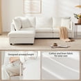 thumbnail image 4 of Harper & Bright Designs L-Shaped Sectional Sofa with Ottoman, Modern 5 Seater Cloud Couch Set, Chenille 6-Seat Sectional Sofa for Living Room, White, 4 of 15