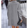 thumbnail image 4 of Women Winter Overcoat, Double Breasted Winter Coat Side Pockets Long Sleeves Pure Color  For Daily Life, 4 of 6