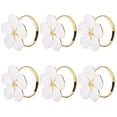 thumbnail image 1 of Servilleteros Juego de 6 Servilleteros Servilleteros Flores Blancas Servilleteros Hebillas Servilleteros Elegantes para la Mesa de la Cena, 1 of 8