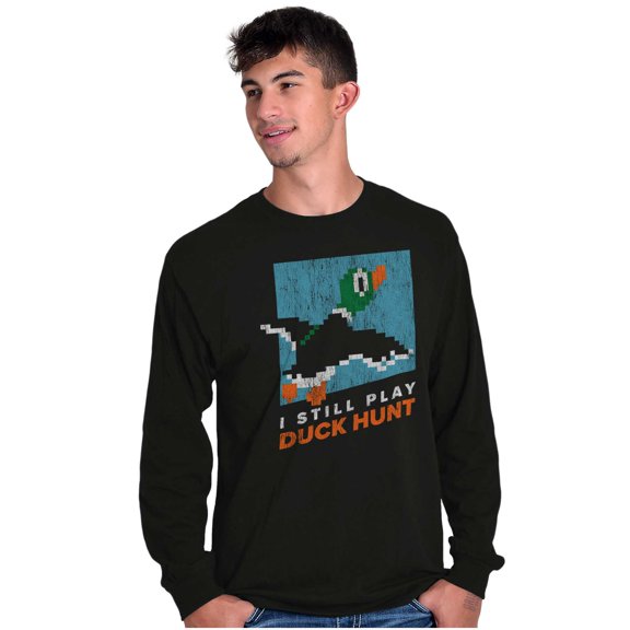 I Still Play Duck Hunt Cooking Fisher Plus Size Long Sleeve Graphic Tee Shirt Brisco Brands 2X