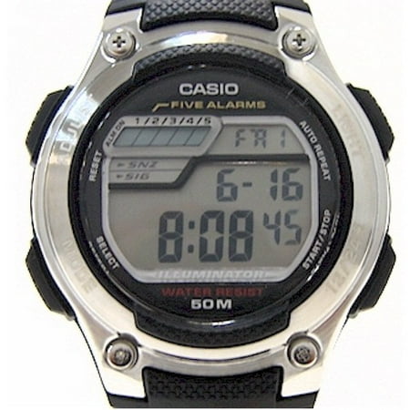 Casio - W212H-1AV Black Leather Band Watch - Walmart.com