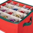 thumbnail image 2 of Hold N' Storage Christmas Ornaments Storage Box Polyester with Zipper, up to 64 -3" Ornaments - Red, 2 of 9