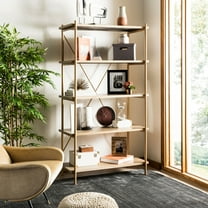 SAFAVIEH Rigby Glam 5 Tier Etagere, Gold Liquid/Rustic Oak