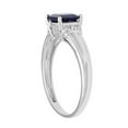 thumbnail image 2 of 10k White Gold Square Sapphire and Diamond Accent Ring, 2 of 5