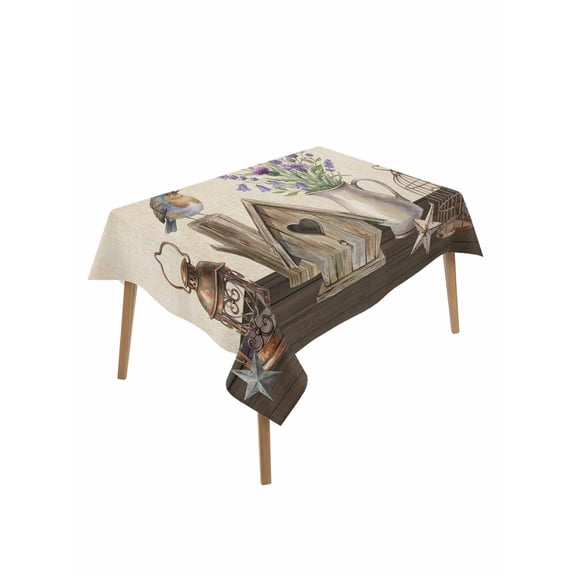 Vintage Flowers Table Cloth, Waterproof Tablecloth for Rectangle Tables, Birds Retro Art Elegant Farmhouse Rustic Reusable Washable Fabric Table Cover for Restaurant Kitchen Dining Tables 60"x84"