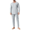 thumbnail image 2 of Men's 2-piece Long Underwear Set Base Layer Top and Bottom M Light Gray, 2 of 5