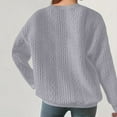 thumbnail image 4 of Womens Oversized Pullover Sweater Crew Neck Solid Color Sweatshirt Casual Long Sleeve Loose Fall Winter Top Fashion (Gray 2XL), 4 of 7