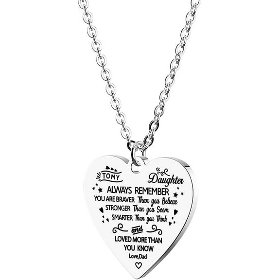 Heart Pendant Necklace Inspirational Gift To My Wife Mom Daughter Granddaughter Necklace Gift From Mom Dad Grandma,Mother'S Day Birthday Gifts[Z4891]