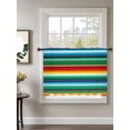 thumbnail image 2 of Sheer Curtains 45 Inch Length, Mexican Stripes Semi Sheer Curtains Light Filtering Window Treatment, Colorful Striped Mexican Fiesta Theme Privacy Voile Drapes for Living Room Bedroom 52x45 Inch, 2 of 7