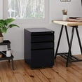 thumbnail image 1 of DEVAISE 3 Drawer Mobile File Cabinet with Lock, Under Desk Metal Filing Cabinet for Legal/Letter/A4 File, Fully Assembled Except Wheels, Black, 1 of 5