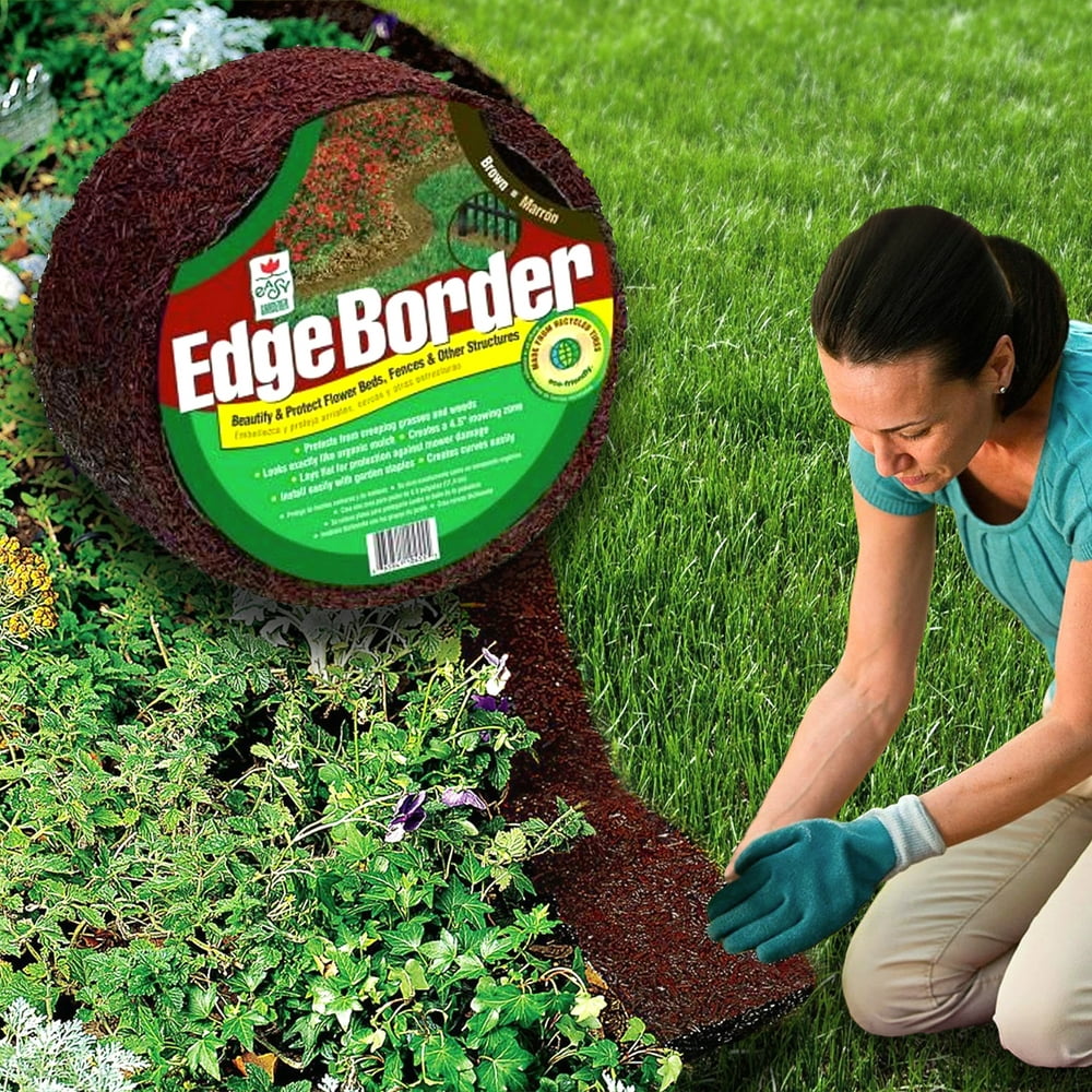 Easy Gardener Perm-A-Mulch 4.5” x 8’ Red Garden Edging Border Recycled ...