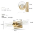 thumbnail image 6 of Hunter - Lenlock 2-light Alturas Gold, Medium Size Vanity Light, Dimmable, Modern Style, for Bedrooms, Dining, Living Rooms - 19933, 6 of 7