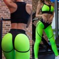 thumbnail image 2 of Pantalones de Yoga de Cuerpo Entero Para Mujer Bolsillo Puro Cintura Alta Estiramiento de Cadera Correr Cinco Puntos Pantalones de Yoga Con Blusa Odeerbi ODB-4, 2 of 7