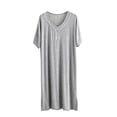thumbnail image 2 of Hilenly Mens Nightshirt Short Sleeve Lounge Sleep Henley Shirts Comfy Modal Sleepwear Loungrwear, 2 of 6