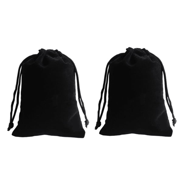 FELTECHELECTR 2 bolsas de tela con cordón, color negro, para guardar joyas, regalo, talla L