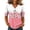01 Light pink, variant on Womens V Neck Shirts 3/4 Lenth Sleeve Boho Floral Print Retro Loose T Shirt Casual Loose Basic Tee Purple Pink 3XL