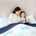 thumbnail image 4 of Erosebridal Blue Bow Love Heart Full Size Comforter Sets for Girls, Kawaii Bowknot Bedding Sets for Kids, Blue Reversible, 3 Pieces, 4 of 6
