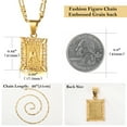 thumbnail image 5 of KissYan Initial Letter Pendant Necklace for Men Womens, 18K Gold Plated Square Capital Monogram Necklace Alhpabets from A-Z Figaro Chain Necklace(Gold S), 5 of 10