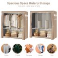 thumbnail image 2 of Clothes Organizer 3 Hanging Rod Shelf Portable Closet with Cover Clothes Rack Standing Closet Beige Clothes Storage Wardrobe Garment Cabinet, 2 of 8
