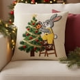 thumbnail image 1 of Fundas de almohada navideñas de 45 x 45 cm | Fundas de almohada decorativas festivas con tela de algodón suave y cremallera oculta para sofá, dormitorio, decoración del hogar, 1 of 5