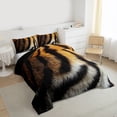 thumbnail image 2 of jejeloiu Tiger Pattern Bedding Comforter Set,Jungle Animal Twin Comforter Sets,Abstract Stripe Lines Bedding Set For Men Women,Ultra Soft Home Decor Reversible,2 Pieces, 2 of 8