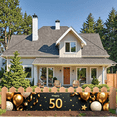 thumbnail image 6 of Glamorous Black Background Happy 50th Birthday Banner with Golden Balloons Crowns Stars Cakes Party Supplies Backdrop Decorations Photography Props for Birthday Party Celebration Photo Booth Decor, 6 of 8