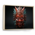 thumbnail image 2 of Designart "Tribal Makonde African Mask II" African Tribal Floater Framed Canvas Print, 2 of 7